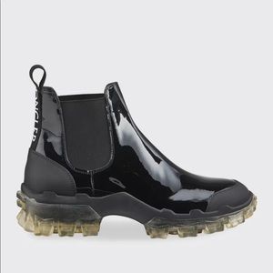 Moncler Black Ankle Boots with Transparent Sole